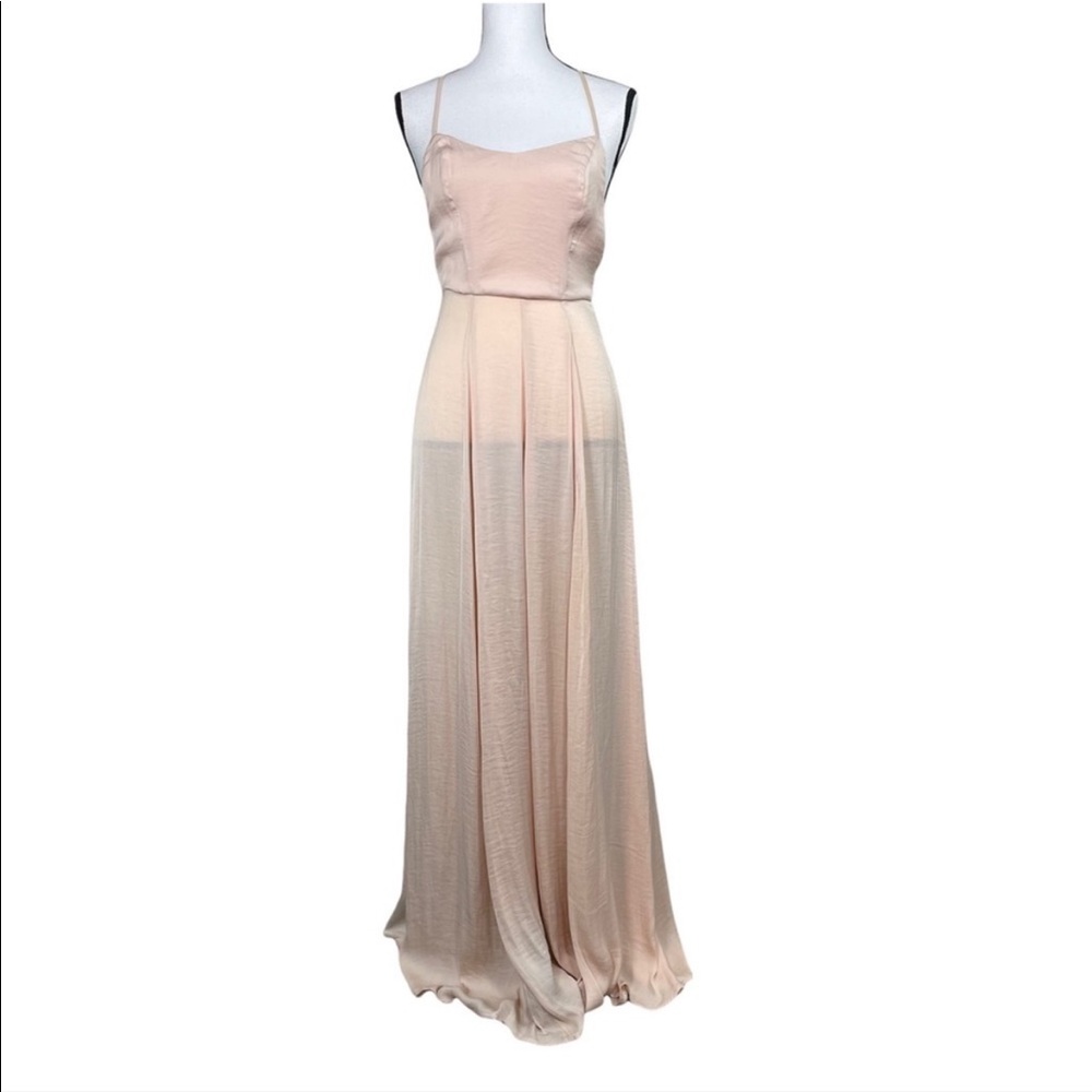 CXM Urban outfitter blush silk maxi dress